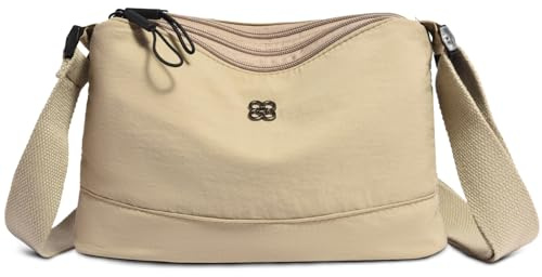 cotwoco Crossbody Bag – Umhängetasche Damen Wasserdicht Nylon Kleine Umhängetasche,Leichte Schultertasche Verstellbarer Breitem Freizeit Kleine Messenger Bag für Einkaufen, Reisen 3 fächern