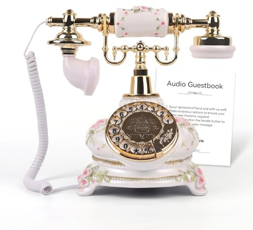 Audio Wedding Guest Book, Customized Recordable Guest Book Phone, Alternative Audio Guestbook for Wedding, Baby Shower, Bridal Shower, Birthday Party, Graduation & Event (Vintage Floral Print)