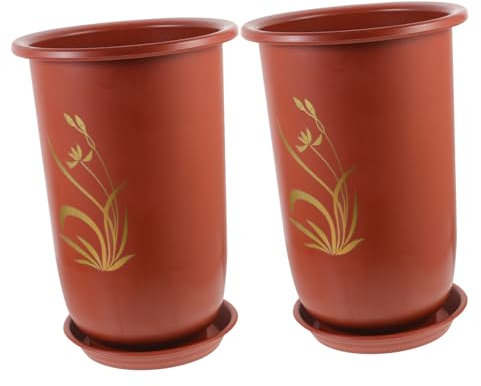 KITANDOVE 2ensembles Pots De Fleurs avec Plateau De Pots De Plantation Intérieurs Et Jardiniers pour Orchidées Design Pratique Et Ventilé pour Améliorer La Croissance des Plantes