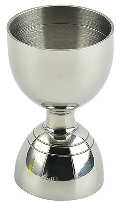 Verve Jelly Jigger para cócteles, vaso medidor de acero inoxidable de 30 ml/60 ml con dos clavijas para bebidas espirituosas, para fiestas en el bar en casa, color plateado