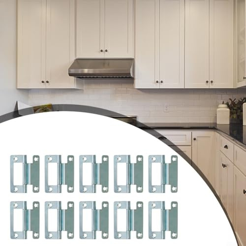 Heavy Duty Steel Cranked Flush Hinge for Cupboard Doors, Caravans Mobile Homes, Zinc Plated (10pc)