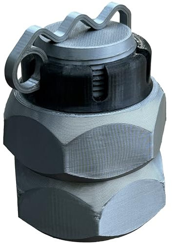 Anhängerkupplung Abdeckung, AHK Kappe, PKW, Anhänger, Quad, Wohnwagen - Kontermuttern, Splint, hochwertiger 3D-Druck, TPU, Silber-Schwarz-Silber