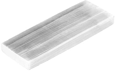 NKlaus Placa de carga Selenita 5 cm 10x3 Perfectamente Energética 1 Pieza | Para meditación; para chakras; luna; altura: 10 cm; ancho: 3,5 cm; peso: 75 g; carcasa de selenita; varilla de selenita
