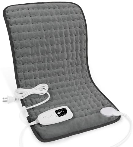 Deepsoon Heating Pad,Electric Heating Pads for Back,Neck,Moist Heating Pad for Abdomen Shoulder Knee Legs,Dry/Moist Heat&Auto Shut Off,Mother's Day Birthday for Men and Women,Dark Gray,24x12 Inch