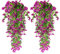 HBell 4Pcs Artificial Hanging Flowers,UV-Resistant Fake Hanging Plants Flower Bouquet Hang Vine Plants Drooping Plant for Wall Home Garden Yard Patio Wedding Indoor Outdoor Decoration (Pueple)