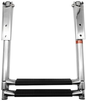 FNWXGMFZ 2 Step Stainless Steel Telescoping Boat Ladder Swim Step Two Steps Ladders for Boat Yacht Swimming Pool