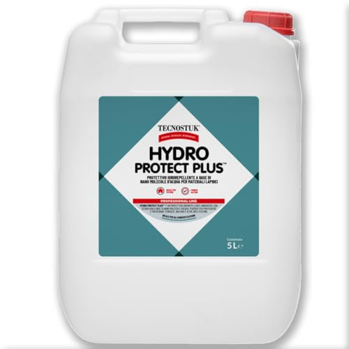 HydroProtectPlus Impermeabilizzante Terrazzi Nanotecnologico Trasparente - Idrorepellente per Pietra, Marmo, Cotto, Cemento, Mattoni - Traspirante Impermeabile per Piastrelle per Esterno (5 LITRI)