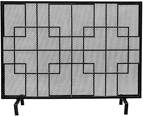 KOIAMVZW Funkenschutz, einteiliges Kamingitter, Kamintüren, schmiedeeisernes, klassisches Kamingitter, Gitter, großer Flacher Schutz für Gasherde, Zubehör für den Innenbereich Decoration