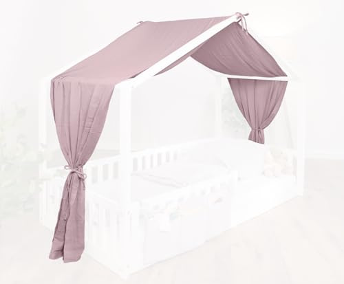 tiSsi® Baldachin Musselin für Hausbetten 90x200 cm Altrosa