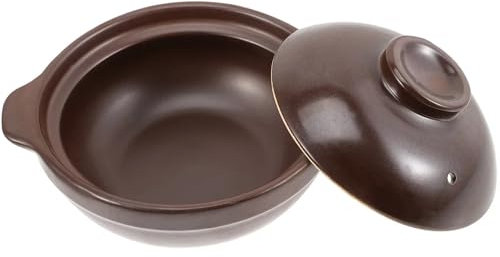 LSNNMU Cocotte Casseruola in Ceramica e pentola Resistente al Calore Claypot Riso Gas Claypot Pentola con Coperchio