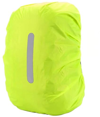 PINEPAN Regenhülle für Rucksäcke mit reflektierenden Streifen wasserdichte Regenhülle Schultasche Reflektor Rucksackhülle Fluoreszierende grün 20L