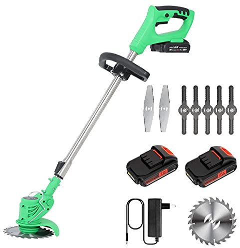 Tagliabordi Elettrico a Batteria, tagliabordi Elettrico Portatile da 21 V con Altezza Regolabile, Batteria e Lame di Ricambio, per Giardino, Prato,