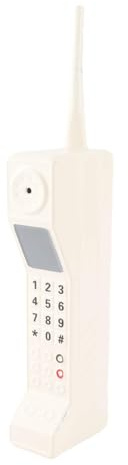Retro Brick Cell Phone Ornament, Vintage Movie Prop Mobile Phone Model 80s 90s Old Fashioned Photographic Props Cellular Model for Home Living Room Decor Desktop Decora (white)