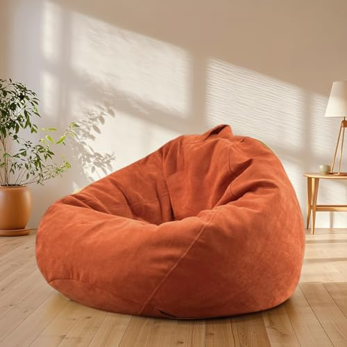 Chenille Pouf Bezug (unbefüllt) - Indoor/Outdoor Sitzsack Stuhl für Erwachsene - Stilvoller ge Langstuhl - Bequeme Sitzlösung für Haus und Garten