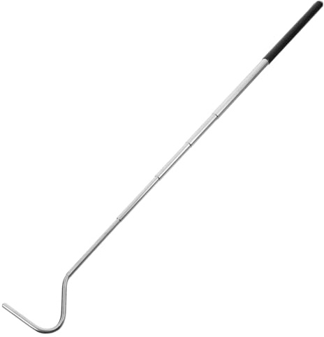 DIYEAH Professional Snake Catcher Tool Reptile Hook with Stainless Steel Telescopic Lightweight Handle 16.5-71Cm for Safe Wild Catching and Snake Playing by Reptile Enthusiasts