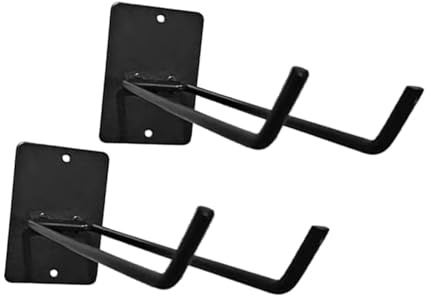 Angoily 2 Stück Teiliges Wandmontage Organizer aus Robustem Eisen Wandhalter für Gartengeräte und Reinigungswerkzeuge Platzsparende Besenhalterung für Garage Garten und Werkstatt Schwarze