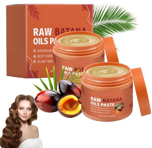 2 stycken Raw Batana Oil Paste 100 g Batana olja för hår Batana Oil Paste hårväxt naturlig hårväxtsolja främjar hårtät glans hos män och kvinnor ger näring åt hårrötterna