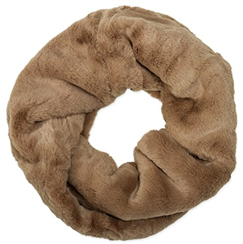 Caspar SC480 warmer eleganter Damen Winter Fell Loop Schal, Farbe:braun, Größe:One Size