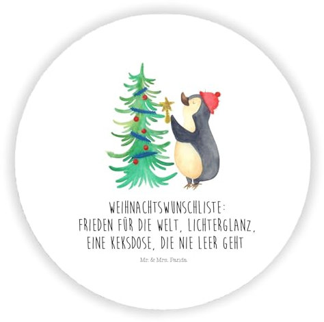 Mr. & Mrs. Panda Magnet Pinguin Weihnachtsbaum - Geschenk, Weihnachten, büromagnete, zettelhalter, Winter, für kühlschrank, pinnwand, Kühlschrankmagnet