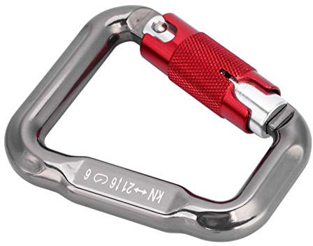 Kletterkarabiner 21KN Fallschirmschnalle Bergkletterkarabiner Clips D-förmiger Kletterhaken mit Magnaliumverschluss