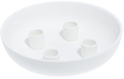 Storefactory - Granholmen - Kerzenständer, Kerzenschale, Adventskranz, Adventsleuchter - Keramik - Weiß - Maße (Dia x H): 21 x 5 cm