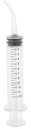 Zonfer Dental Spülspritze mit gebogener Spitze für Weisheitszähne Reinigung, Tonsillen Steine, Ohrspülung, 12 ml Fassungsvermögen, nicht steril, 1 pc, Polypropylen-Kunststoff