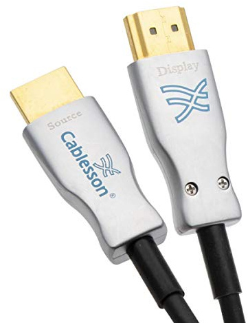 Cablesson Ivuna Advanced AOC HDMI 2.0 Active Optical Cable - Fiber Optic HDMI Cable Optical Electric Transfer HDMI 4K60Hz Cable - 4K Ultra 3840 x 2160 @ 60Hz 3D, 18Gbps 4:4:4/4:2:2/4:2:0 HDMI - 15m