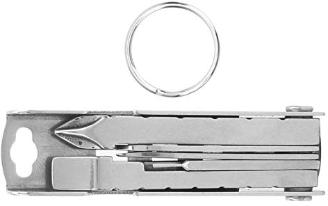 XINMYD Outil Multifonction pour Porte-clés, Outil Multifonctionnel pour Tournevis 12 en 1, Couteau, Outil pour Porte-clés en Acier Inoxydable