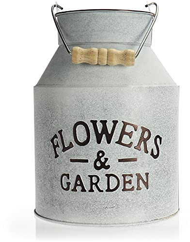 COM-Four® Pot de Fleurs en métal - Pot à Plantes Pot à Lait - Pot de Fleurs Vintage - Pot décoratif à Poser et à Suspendre (Boîte de Lait - 1 pièce)