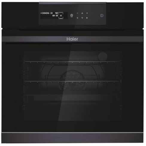 Haier I-Message Series 4 HWO60SM5B9BH- Horno Multifunción, Pirolítico, Conectividad WIFI, Capacidad 70L, Sonda térmica, 13 Funciones, Interfaz táctil, Iluminación Lateral, Negro