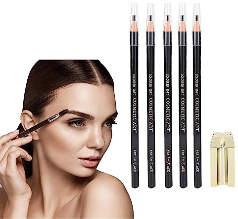 4 in 1 Duckbill Augenbrauenstift Set - Make-up Kosmetikwerkzeug für Augenbrauen Formung & Styling (schwarz Augenbrauenstift)