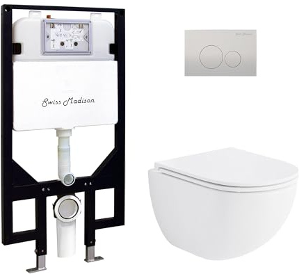 St. Tropez Wall Hung Toilet Bundle, Glossy White