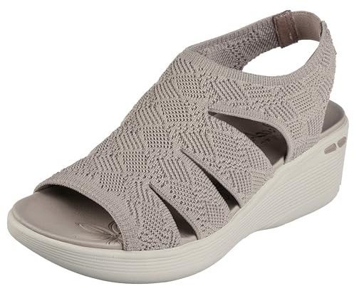 Skechers Pier-lite-Memory Maker Sandales compensées pour femme, taupe, 40 EU