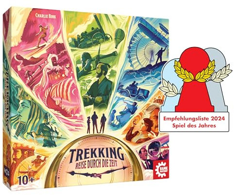 Game Factory 646098 Trekking, Reise durch die Zeit, Gesellschaftsspiel für 1-4 Spieler, ab 10 Jahren, Brettspiel, Familienspiel