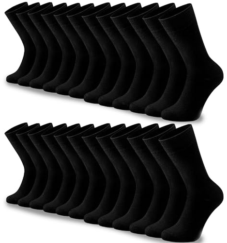 HELDENWERK Business Socken Herren 12 Paar I Herrensocken aus atmungsaktiver Baumwolle ohne drückende Naht I Männersocken, Anzugsocken (12x schwarz)