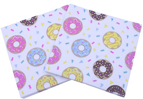 Beavorty Tovaglioli da Festa Colorati Stampa Ciambelle e Biscotti, 40 Pezzi, Carta Assorbente di Polpa Naturale per Uso Quotidiano e Feste