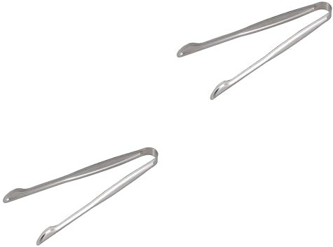 Garneck Lot de 2 Mini Pinces à Polyvalentes de 15 Cm en Acier Inoxydable pour Bar Cuisine Fêtes 4 Pièces