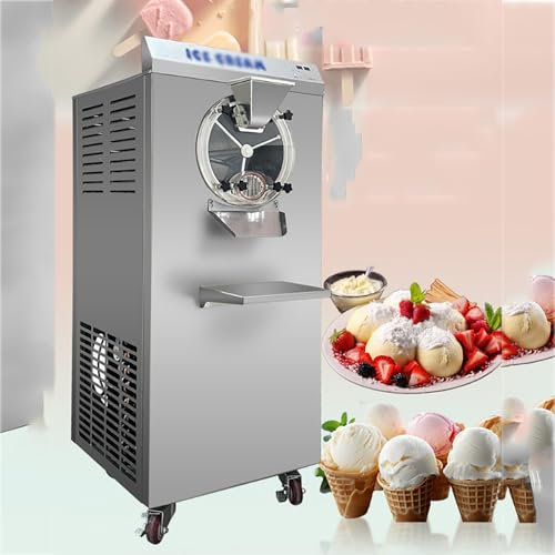 LBMED 10L Desktop Hard Ice Cream Machine, Commercial Fully Snowball Ice Cream Machine with Acrylic Baffle, Automatic Discharging and Efficient Puffing, 28-32L/H Output, Delicate Taste, for Bars