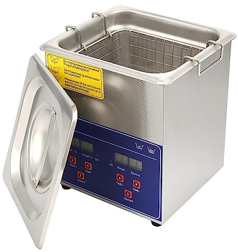 LiebeWH 2L Industrial Ultrasonic Cleaner 40KHz Stainless Steel Ultrasonic Cleaning Machine Digital Cleaning Equipment with Power Off Memory Function (GB Plug)