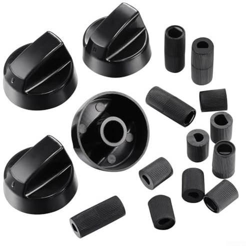 4 Stück Gasherdknöpfe, Adapter, Gasherd, Herdknöpfe, Herd-Ersatzknöpfe, Ofenschalter, Steuerknöpfe für alle Marken