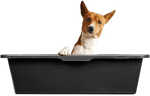 AP Supplies Black Dog Bath Plastic Pet Grooming Tub Drain Tap Kit | Make dog washing easier with a 40L bath and quick drain tap