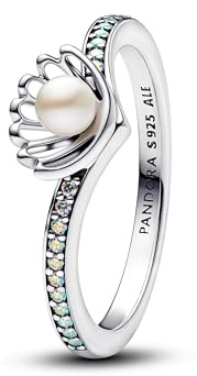 PANDORA Damen-Ring Disney Prinzessin Arielle Muschel Silber 193654C01