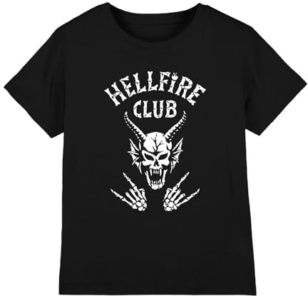 Stranger Things Hellfire Club Bones barn T-shirt, svart, 12-13 år, Svart, 12-13 År