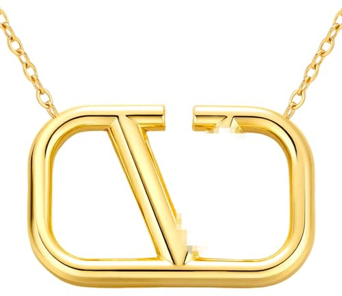 VIVILE CC Kette Damen Wasserfest,Dupes,Titan Edelstahl Buchstabe V Goldene Halskette Gold,Goldschmuck,18 Zoll,Dupe,Ideal Geschenk für Frauen,Mode Schmuck