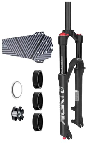 GJYDPU Forcella MTB Pneumatica 26/27,5/29 Attacco 1-1/8 Dritto Blocco Rapido 9x100mm Regolazione Ammortizzazione Corsa 120mm (Sblocco Manuale/Remoto), Progettata per Gravel Marathon