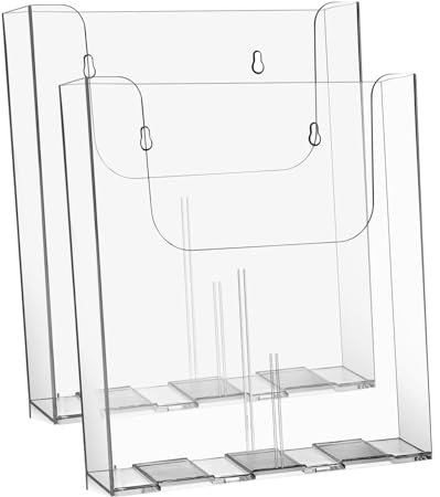 Artibetter 2stücke Prospekthalter Aus Acryl Geschlossener Aktenhalter Zur Wandmontage Ordnerhalter Für Wand Broschürenhalter Akten-organizer Transparent Mit Schraube Und Klebstoff