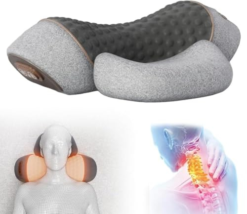 Callixe Thera - Almohada de masaje para el cuello, almohadas 3 en 1 para dolor de cuello y hombros, almohada cervical para dormir, masaje térmico ergonómico Ne ck Pillo con espuma viscoelástica