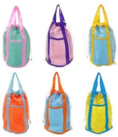 YNPQTDS Bolsa para Juguetes de Playa - Juego De 6 Mochilas Organizadoras Impermeables - Bolso Grande Multiusos Resistente Para Almacenamiento En Exteriores, Playa, Deportes Acuáticos Y Conchas