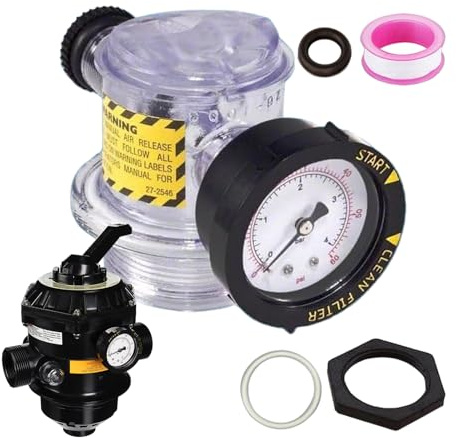 Luftablassventil für Poolfilter, Luftablassventil für Poolfilter,Austausch des Entlüftungsventils mit Manometer | Pool-Ersatzteile, Luftdruck-Ablassventil-Baugruppe