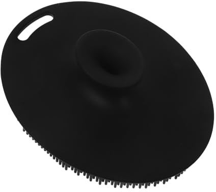 Spazzola Testa Ergonomica per Pulizia Viso Manuale Nero in Silicone | Esfoliazione Delicata, Rimuove Sebo e Impurità, Uso su Viso e Corpo, Finitura Elegante
